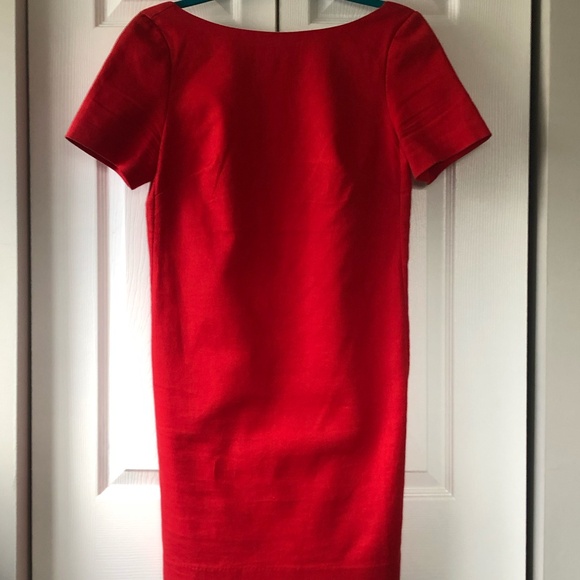 Maeve Red Bow Back Shift Dress Women’s Open Back Bow Detail Mini Short Sleeve - Picture 2 of 12